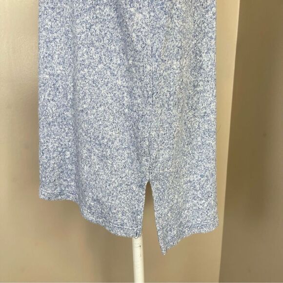 Women Sweatshirt Large Hoodie Blue Long Sleeve Hi-Low Poof New York - Picture 7 of 13